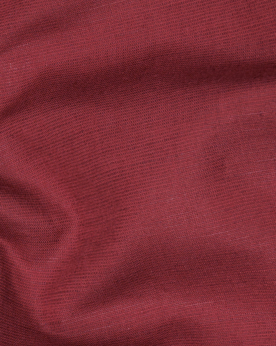Burnt Umber Pleated Luxurious Linen Tuxedo Shirt