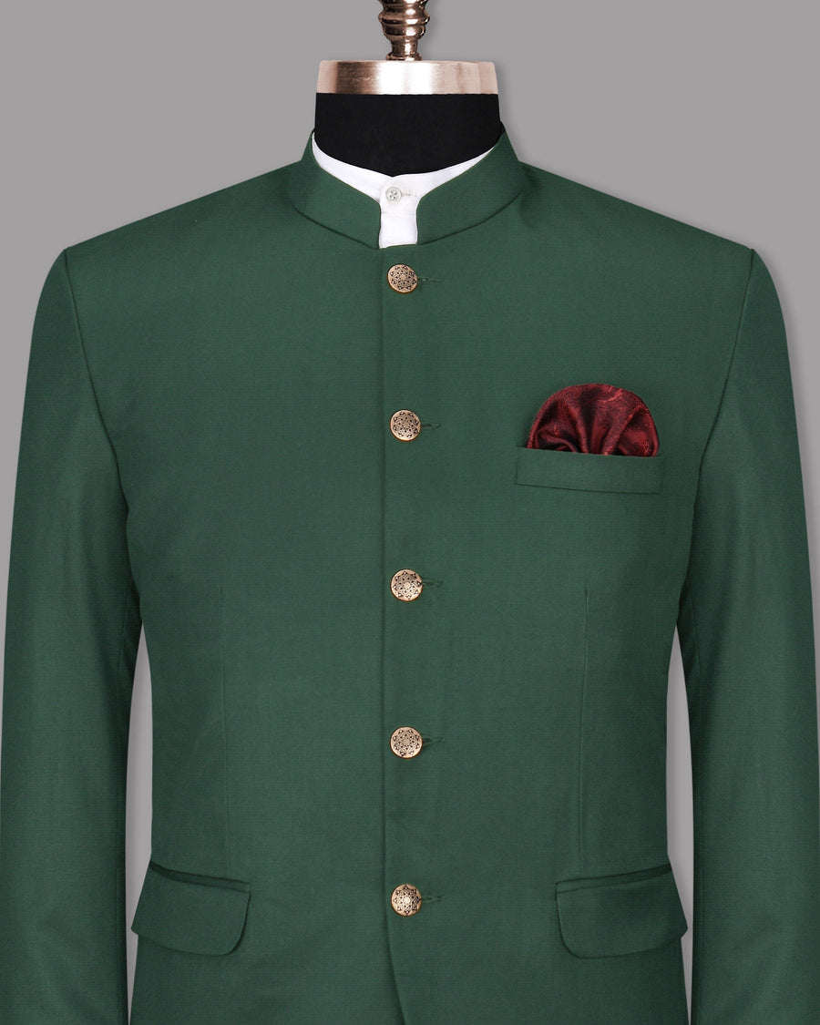 Outer Space Green Wool Rich Bandhgala/Mandarin Blazer BL1139-BG-52, BL1139-BG-38, BL1139-BG-40, BL1139-BG-42, BL1139-BG-54, BL1139-BG-58, BL1139-BG-36, BL1139-BG-46, BL1139-BG-48, BL1139-BG-50, BL1139-BG-56, BL1139-BG-60, BL1139-BG-44