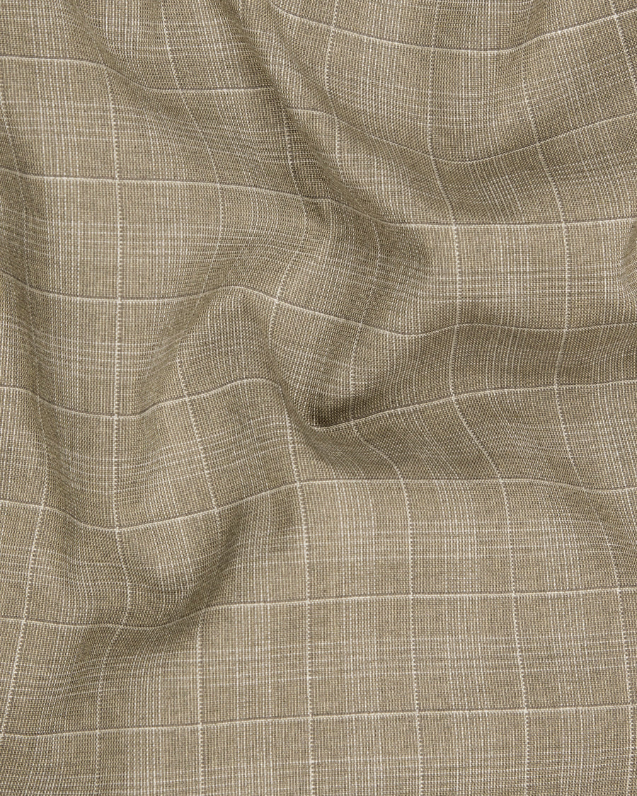 Arrowtown Brown Plaid Cross Buttoned Bandhgala/Mandarin Blazer BL1285-CBG-36, BL1285-CBG-38, BL1285-CBG-40, BL1285-CBG-42, BL1285-CBG-58, BL1285-CBG-46, BL1285-CBG-48, BL1285-CBG-50, BL1285-CBG-60, BL1285-CBG-52, BL1285-CBG-54, BL1285-CBG-56, BL1285-CBG-44