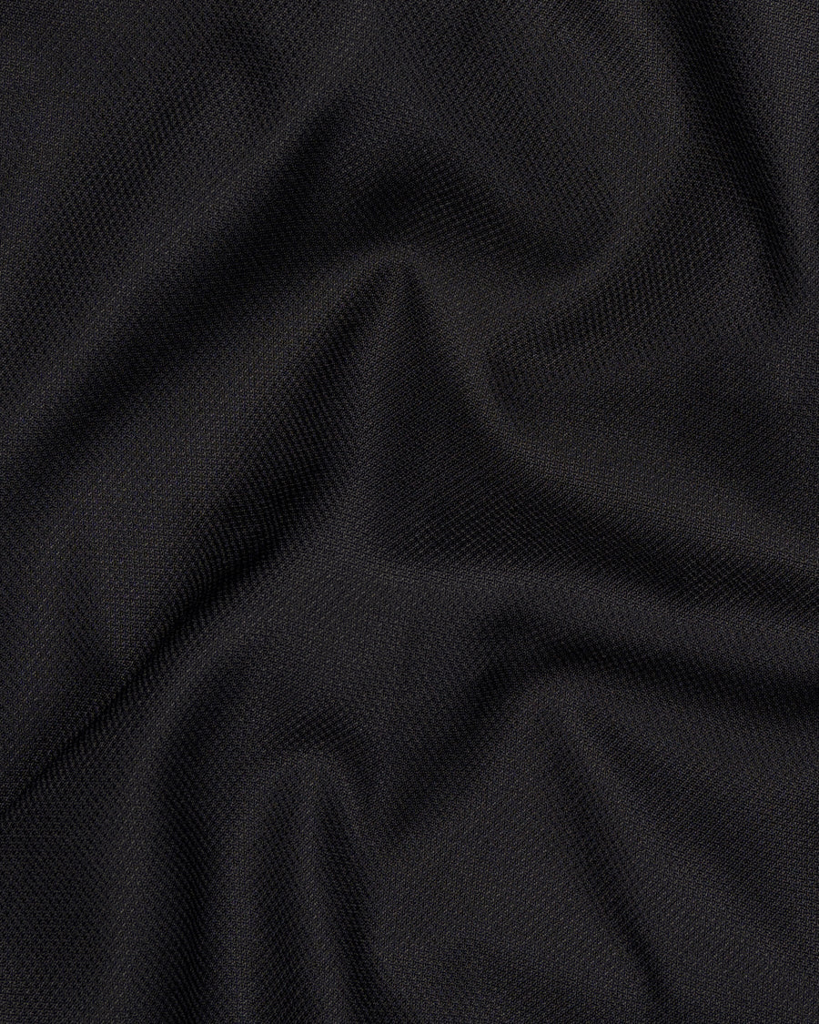 Piano Black Cross Buttoned Wool Rich Bandhgala Blazer