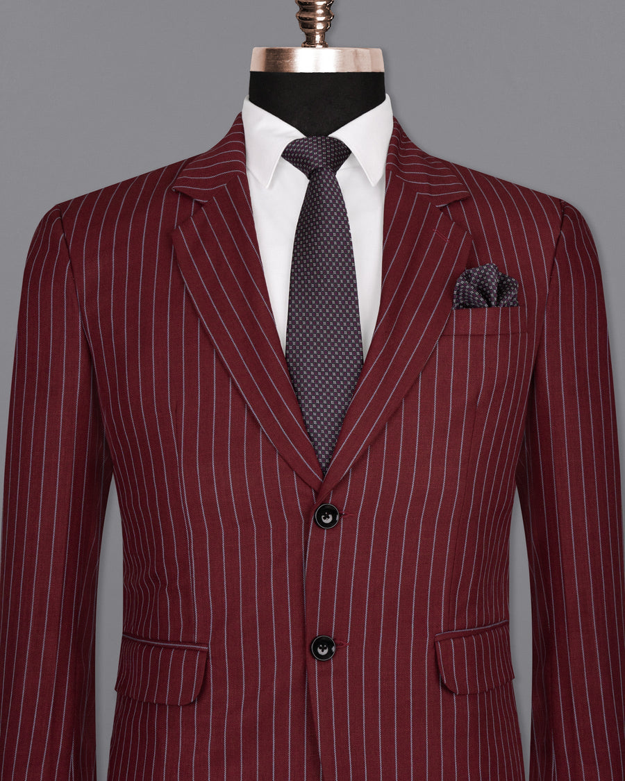 Paprika Red Striped Wool Rich Blazer BL1501-SB-36, BL1501-SB-38, BL1501-SB-40, BL1501-SB-42, BL1501-SB-44, BL1501-SB-46, BL1501-SB-48, BL1501-SB-50, BL1501-SB-52, BL1501-SB-54, BL1501-SB-56, BL1501-SB-58, BL1501-SB-60