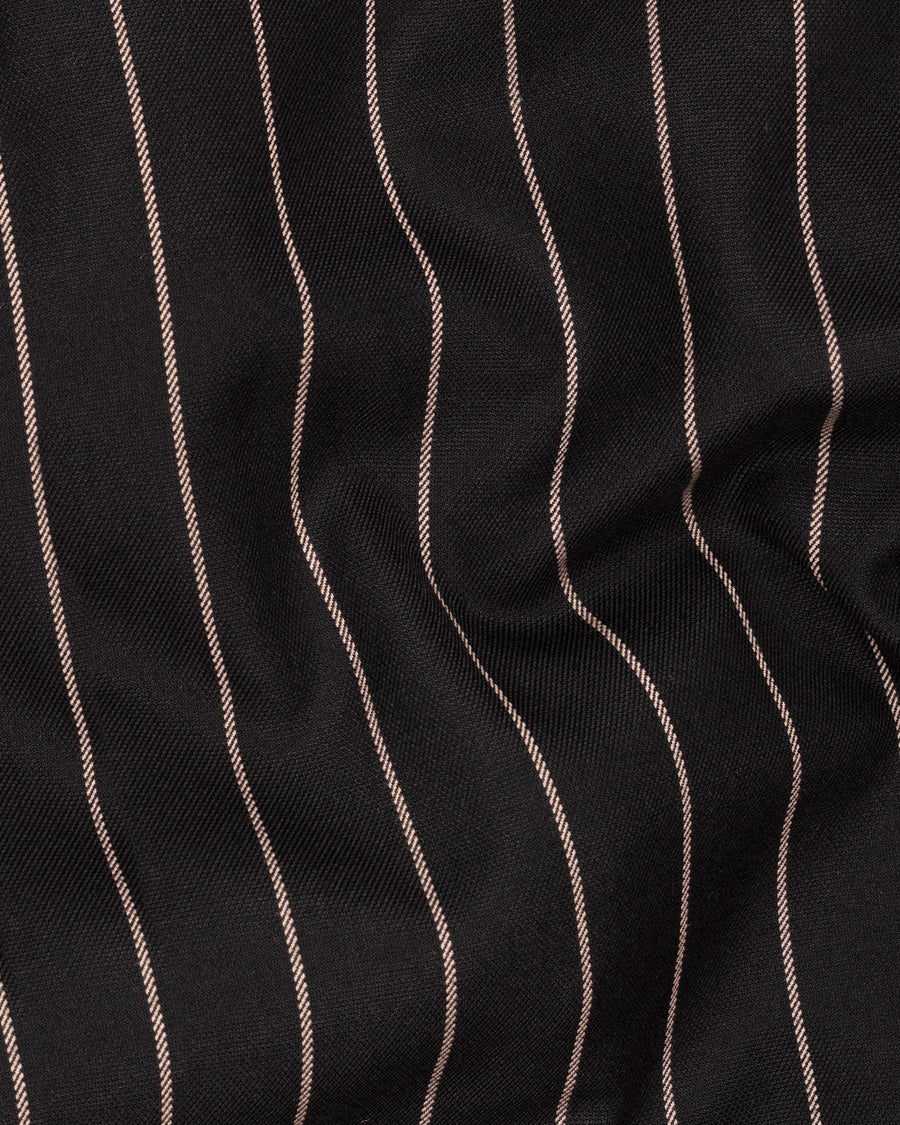 Jade Black Striped Cross Buttoned Wool Rich Bandhgala Blazer BL1513-CBG2-36, BL1513-CBG2-38, BL1513-CBG2-40, BL1513-CBG2-42, BL1513-CBG2-44, BL1513-CBG2-46, BL1513-CBG2-48, BL1513-CBG2-50, BL1513-CBG2-52, BL1513-CBG2-54, BL1513-CBG2-56, BL1513-CBG2-58, BL1513-CBG2-60