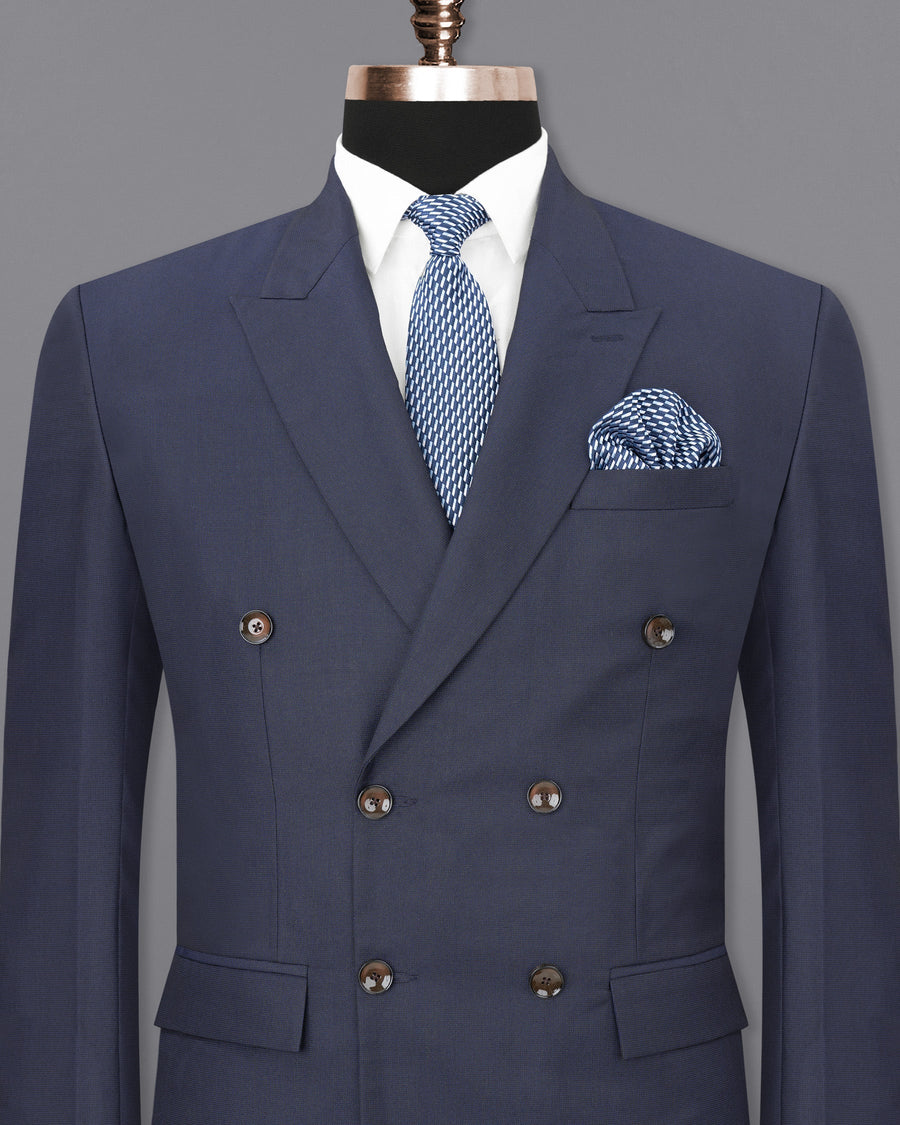 River Bed Blue Double-Breasted Blazer BL1708-DB-36, BL1708-DB-38, BL1708-DB-40, BL1708-DB-42, BL1708-DB-44, BL1708-DB-46, BL1708-DB-48, BL1708-DB-50, BL1708-DB-52, BL1708-DB-54, BL1708-DB-56, BL1708-DB-58, BL1708-DB-60