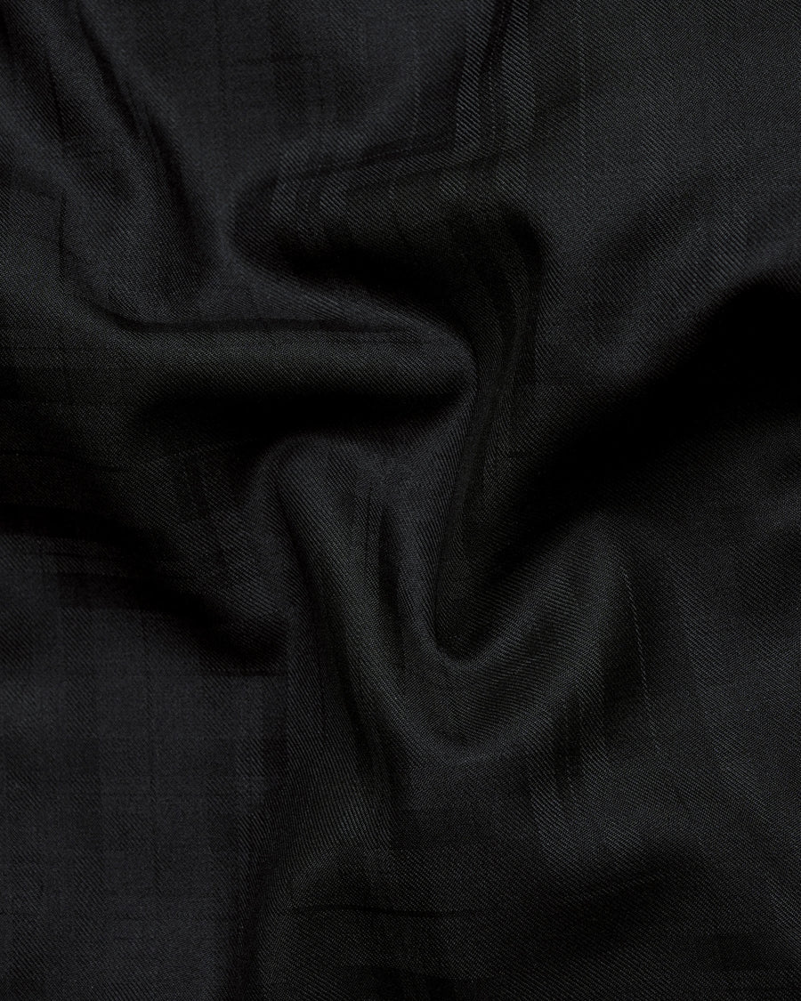 Jade Black Subtle Plaid Bandhgala Blazer BL1883-BG-36,BL1883-BG-38,BL1883-BG-40,BL1883-BG-42,BL1883-BG-44,BL1883-BG-46,BL1883-BG-48,BL1883-BG-50,BL1883-BG-52,BL1883-BG-54,BL1883-BG-56,BL1883-BG-58,BL1883-BG-60