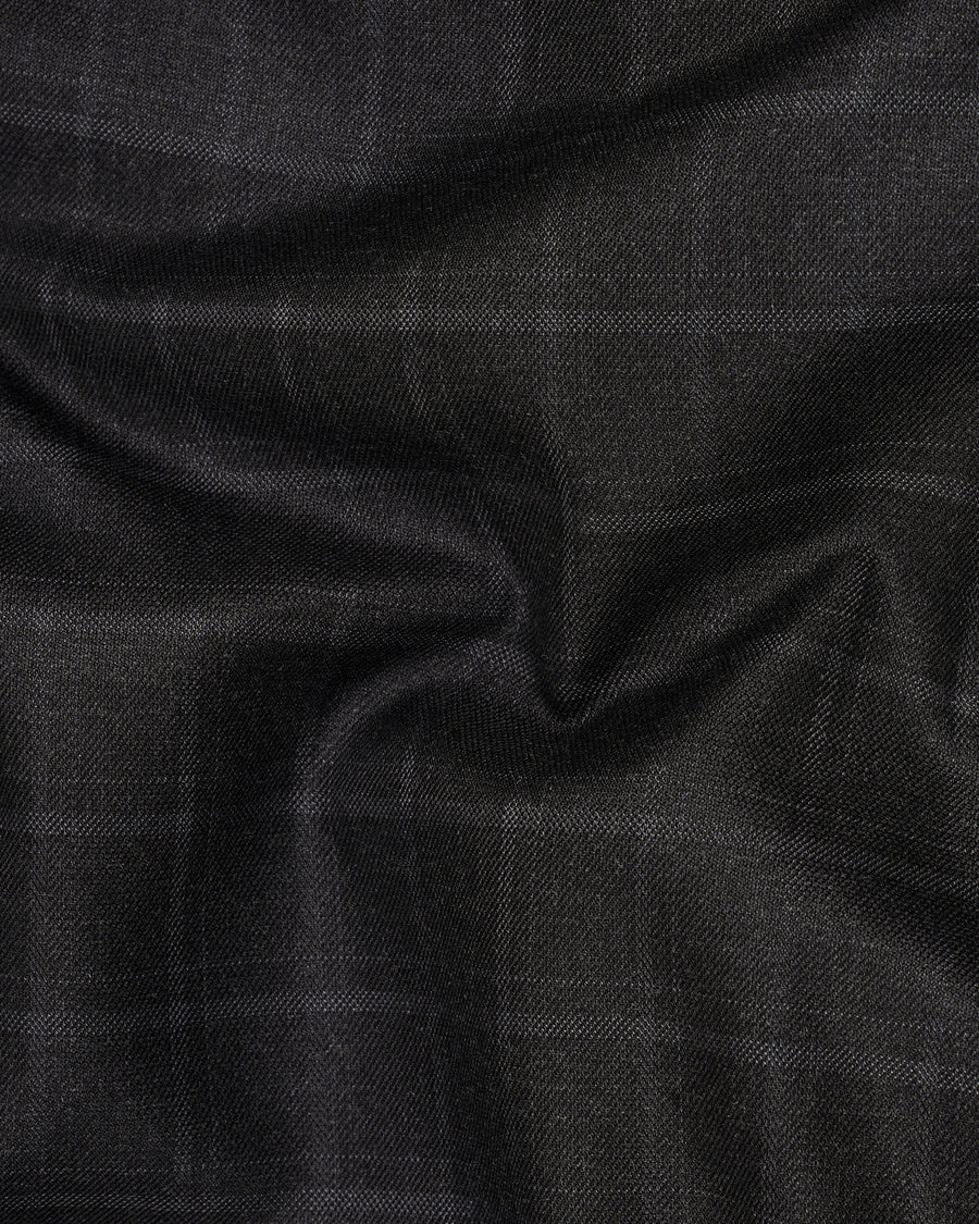 Zeus Light Black Windowpane Cross Buttoned Bandhgala Blazer BL2033-CBG-36, BL2033-CBG-38, BL2033-CBG-40, BL2033-CBG-42, BL2033-CBG-44, BL2033-CBG-46, BL2033-CBG-48, BL2033-CBG-50, BL2033-CBG-52, BL2033-CBG-54, BL2033-CBG-56, BL2033-CBG-58, BL2033-CBG-60