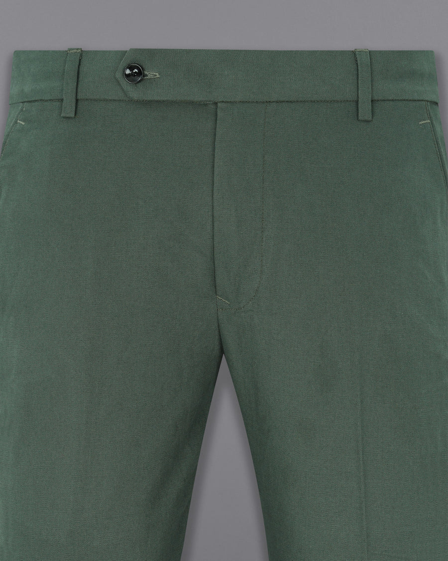 Asparagus Green Plaid Cotton Pant