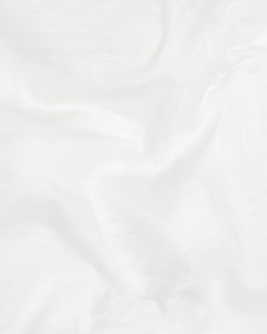 Bright White Slubbed Full-Sleeve Super soft Supima Organic Cotton Jersey T-shirt