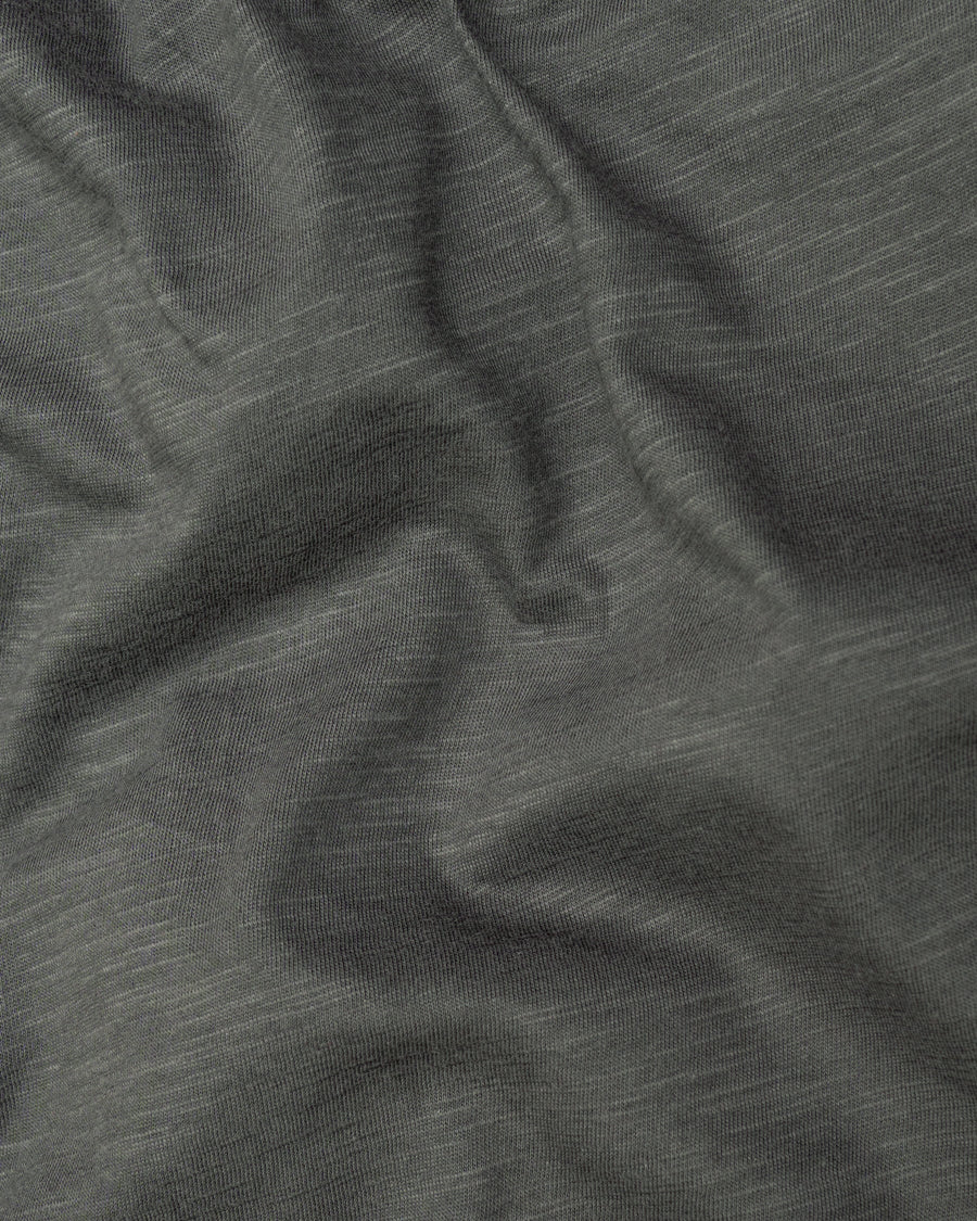 Fossil Grey Slubbed Full-Sleeve Super soft Supima Organic Cotton Jersey T-shirt