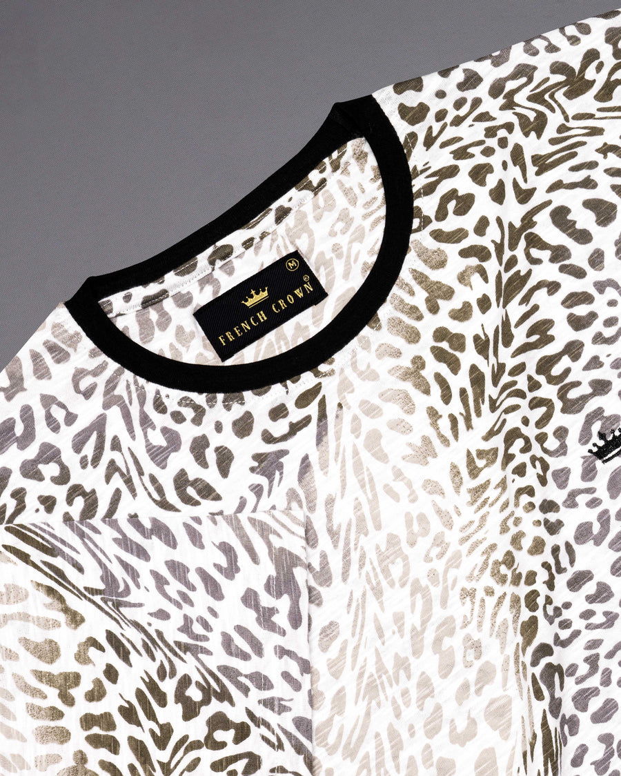 off-white tonal Cheetah Print Premium Cotton T-Shirt TS397-S, TS397-M, TS397-L, TS397-XL, TS397-XXL, TS397-3XL, TS397-4XL
