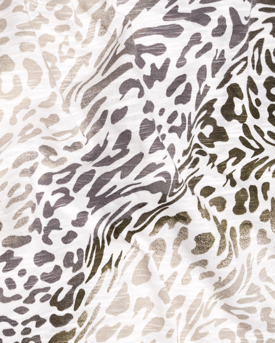 off-white tonal Cheetah Print Premium Cotton T-Shirt TS397-S, TS397-M, TS397-L, TS397-XL, TS397-XXL, TS397-3XL, TS397-4XL
