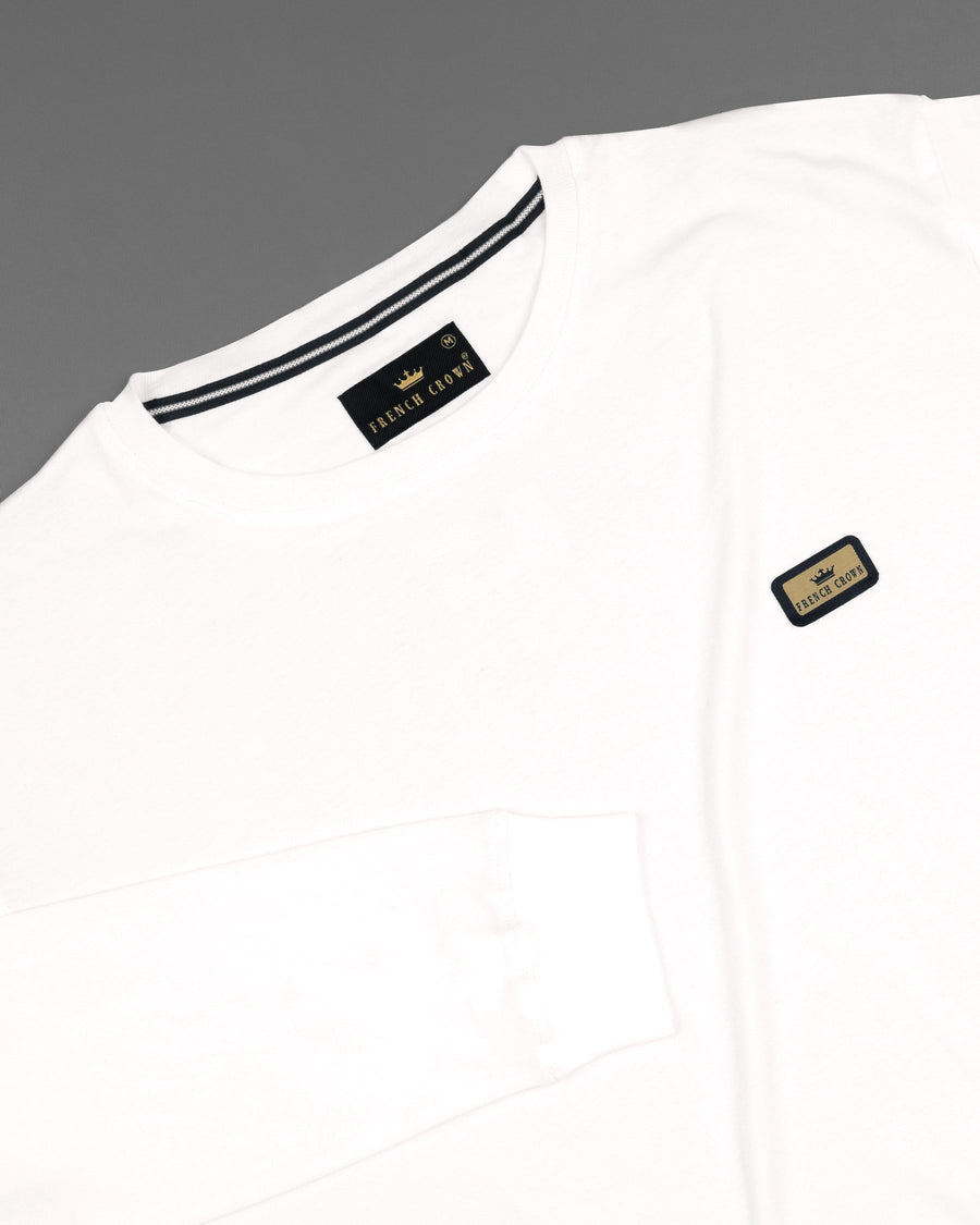 Bright White Full Sleeve Premium Cotton Jersey Sweatshirt TS462-S, TS462-M, TS462-L, TS462-XL, TS462-XXL