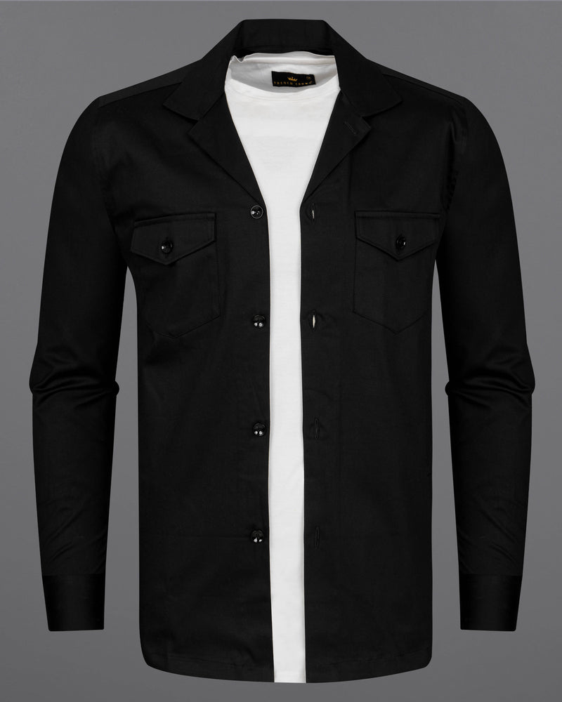 Jade Black Heavyweight Giza Cotton Over Shirt