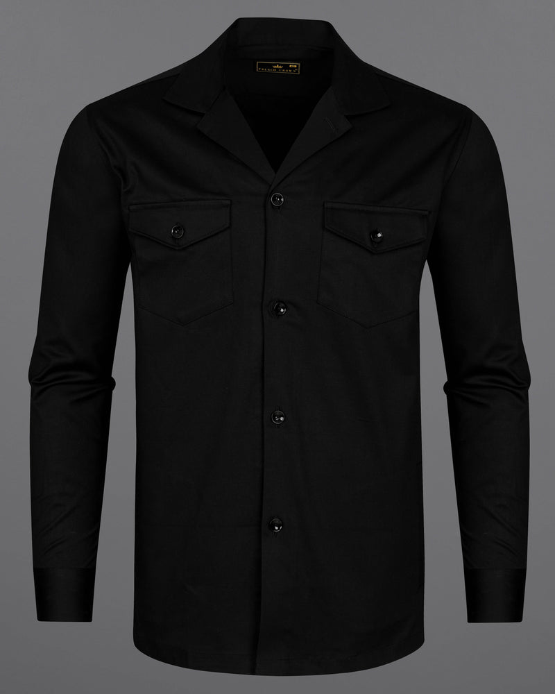 Jade Black Heavyweight Giza Cotton Over Shirt