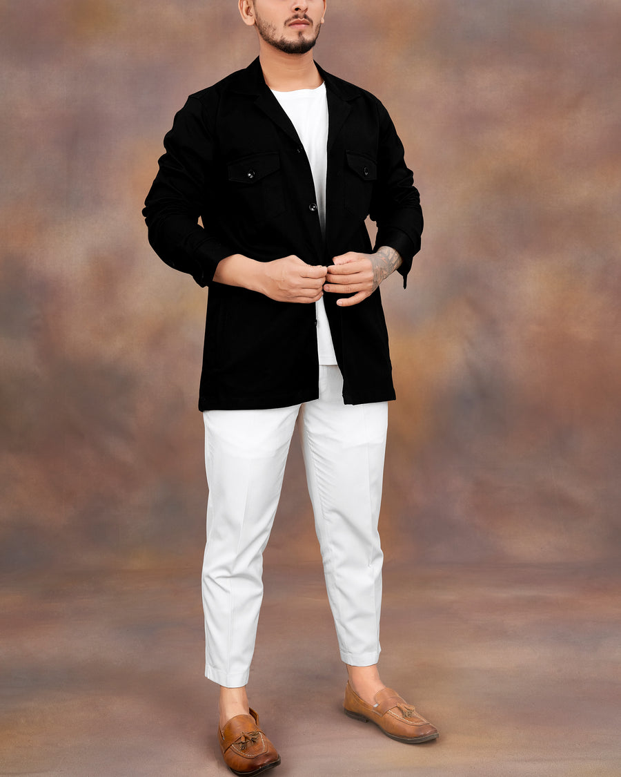 Jade Black Heavyweight Giza Cotton Over Shirt