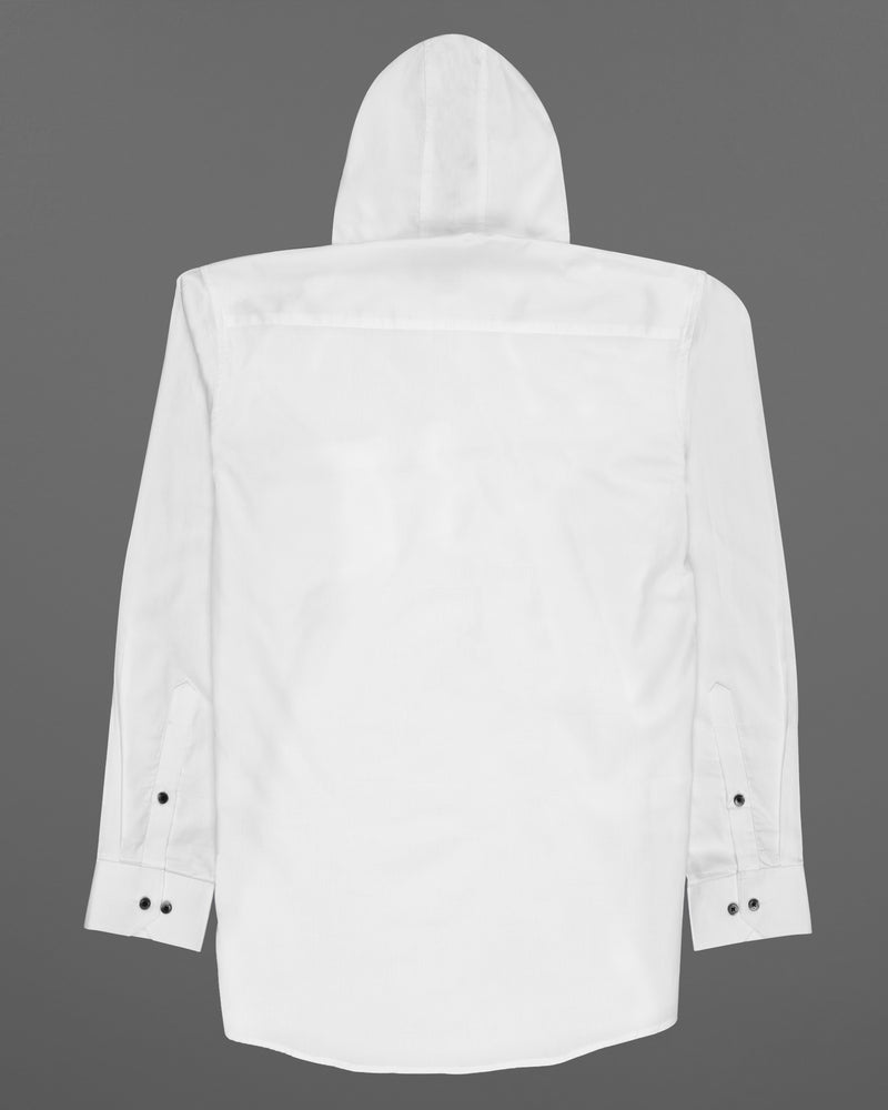 Bright White Super Soft Giza Cotton Hoodie Shirt