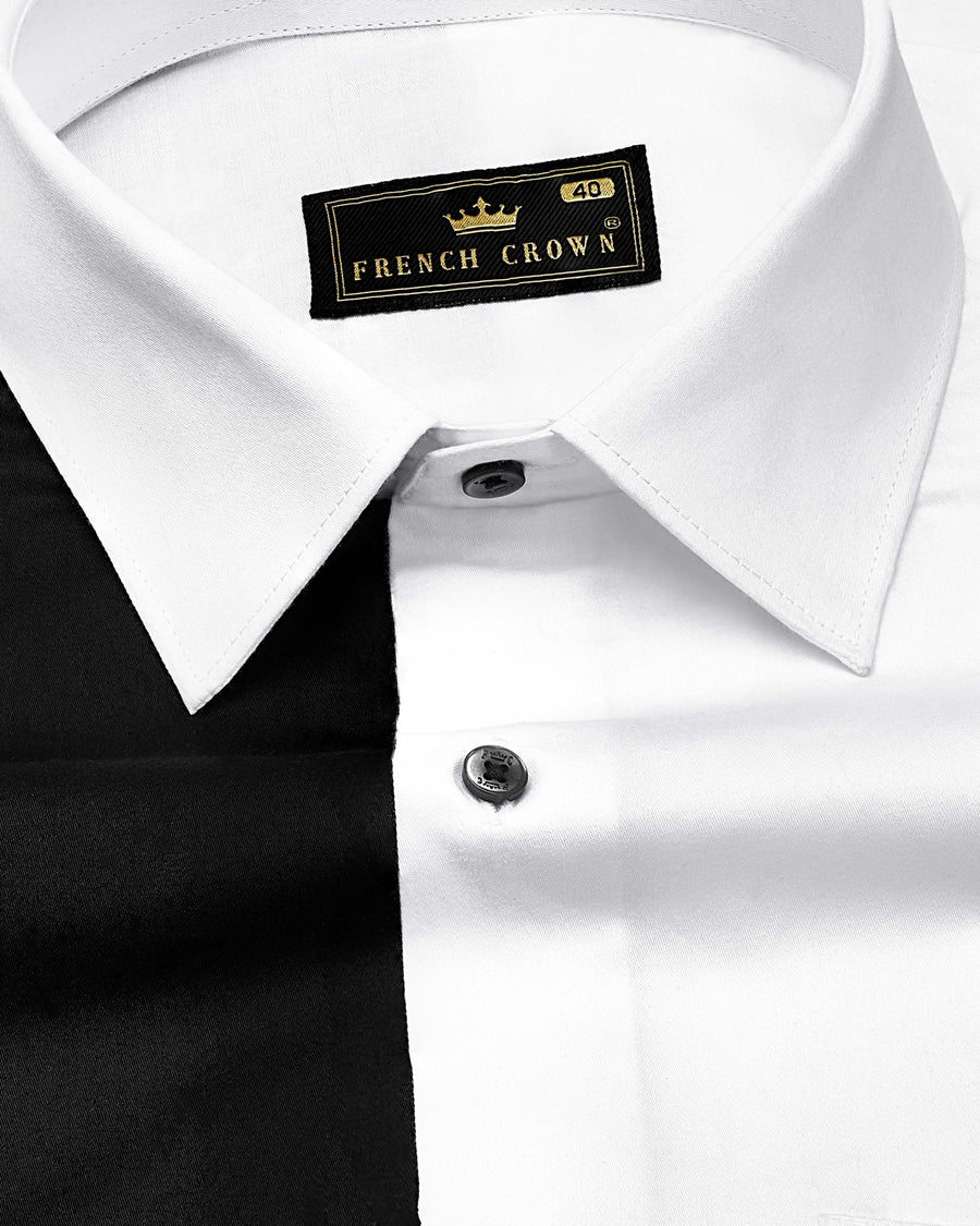 Half white and Half Black Premium Cotton Shirt