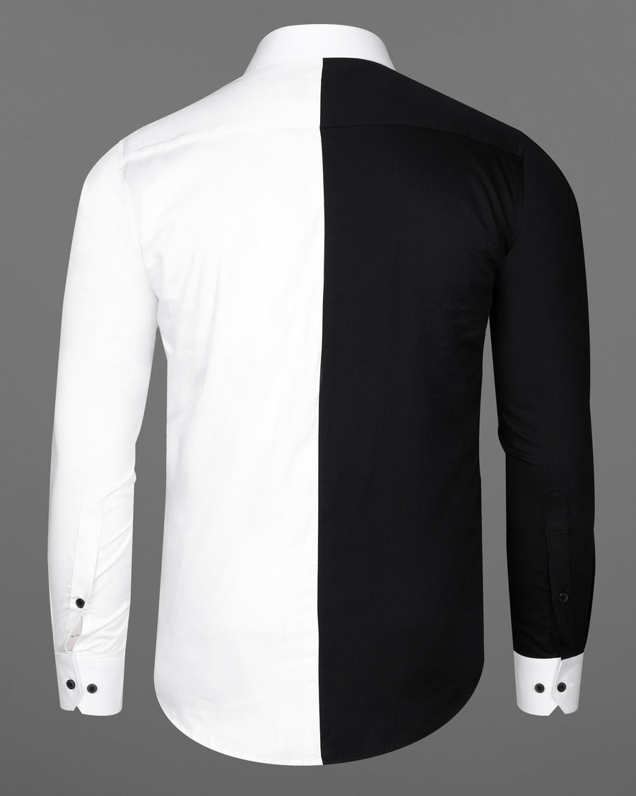 Half white and Half Black Premium Cotton Shirt