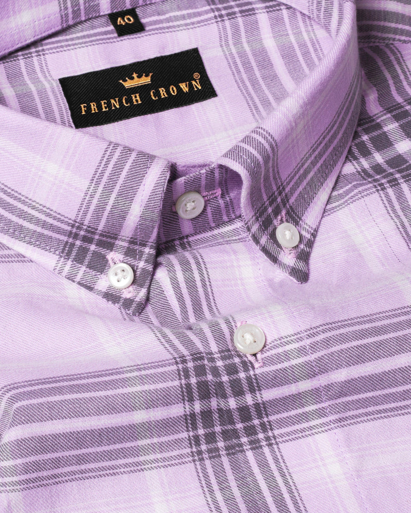 Lilac Twill Plaid Button-down Premium Cotton Shirt 4547-BD-H-46, 4547-BD-48, 4547-BD-50, 4547-BD-H-50, 4547-BD-52, 4547-BD-39, 4547-BD-H-39, 4547-BD-40, 4547-BD-H-40, 4547-BD-42, 4547-BD-H-42, 4547-BD-44, 4547-BD-H-44, 4547-BD-46, 4547-BD-H-48, 4547-BD-38, 4547-BD-H-38, 4547-BD-H-52