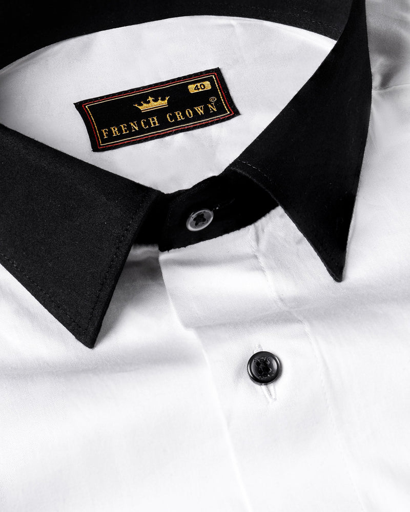 Bright White with Black Collar Premium Satin Shirt 5031-BCC-BLK-38, 5031-BCC-BLK-H-38, 5031-BCC-BLK-39, 5031-BCC-BLK-H-39, 5031-BCC-BLK-40, 5031-BCC-BLK-H-40, 5031-BCC-BLK-42, 5031-BCC-BLK-H-42, 5031-BCC-BLK-44, 5031-BCC-BLK-H-44, 5031-BCC-BLK-46, 5031-BCC-BLK-H-46, 5031-BCC-BLK-48, 5031-BCC-BLK-H-48, 5031-BCC-BLK-50, 5031-BCC-BLK-H-50, 5031-BCC-BLK-52, 5031-BCC-BLK-H-52