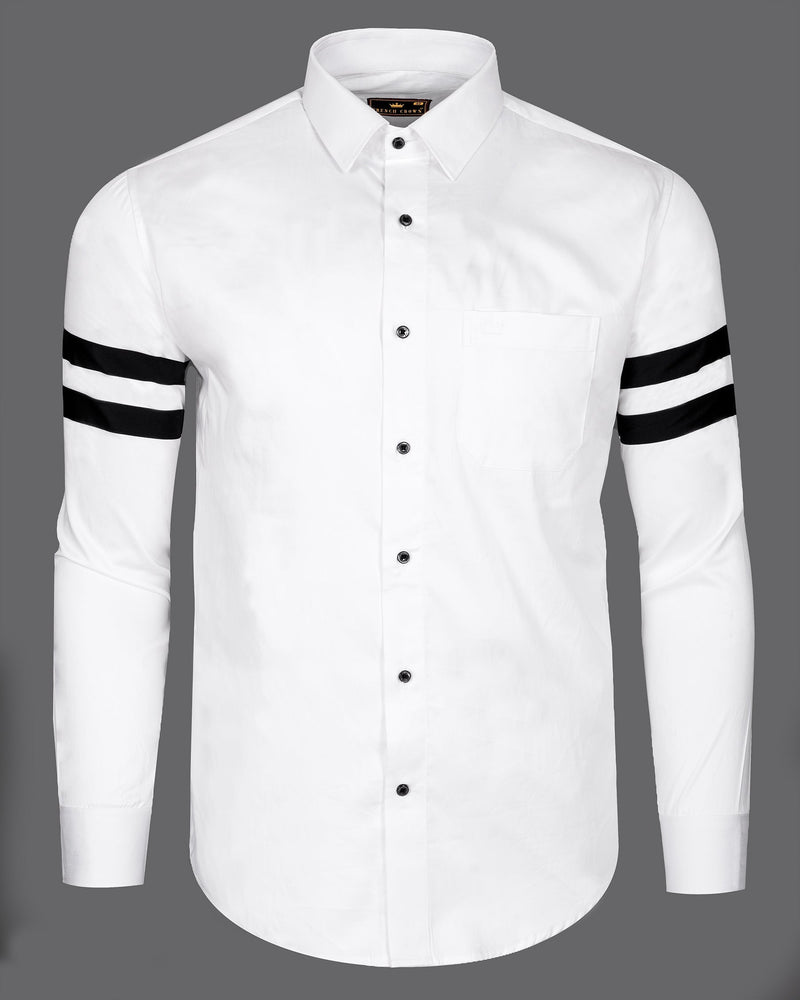 Bright White with Black Shoulder Stripe Premium Satin Shirt 5054-BLK-P63-38, 5054-BLK-P63-H-38, 5054-BLK-P63-39, 5054-BLK-P63-H-39, 5054-BLK-P63-40, 5054-BLK-P63-H-40, 5054-BLK-P63-42, 5054-BLK-P63-H-42, 5054-BLK-P63-44, 5054-BLK-P63-H-44, 5054-BLK-P63-46, 5054-BLK-P63-H-46, 5054-BLK-P63-48, 5054-BLK-P63-H-48, 5054-BLK-P63-50, 5054-BLK-P63-H-50, 5054-BLK-P63-52, 5054-BLK-P63-H-52