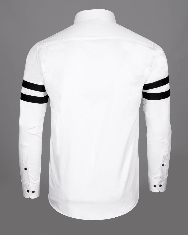 Bright White with Black Shoulder Stripe Premium Satin Shirt 5054-BLK-P63-38, 5054-BLK-P63-H-38, 5054-BLK-P63-39, 5054-BLK-P63-H-39, 5054-BLK-P63-40, 5054-BLK-P63-H-40, 5054-BLK-P63-42, 5054-BLK-P63-H-42, 5054-BLK-P63-44, 5054-BLK-P63-H-44, 5054-BLK-P63-46, 5054-BLK-P63-H-46, 5054-BLK-P63-48, 5054-BLK-P63-H-48, 5054-BLK-P63-50, 5054-BLK-P63-H-50, 5054-BLK-P63-52, 5054-BLK-P63-H-52