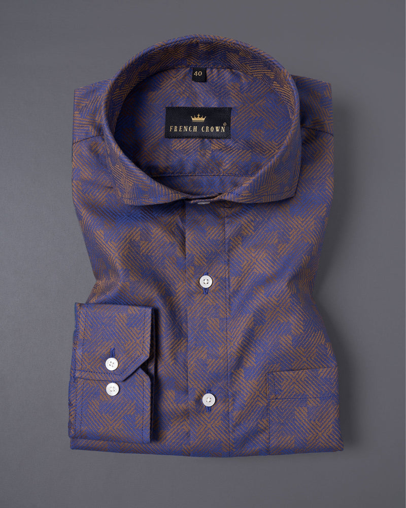 Potters Clay and Rhino Blue Two Tone Jacquard Textured Premium Giza Cotton Shirt 5356-CA-38, 5356-CA-H-38, 5356-CA-39, 5356-CA-H-39, 5356-CA-40, 5356-CA-H-40, 5356-CA-42, 5356-CA-H-42, 5356-CA-44, 5356-CA-H-44, 5356-CA-46, 5356-CA-H-46, 5356-CA-48, 5356-CA-H-48, 5356-CA-50, 5356-CA-H-50, 5356-CA-52, 5356-CA-H-52