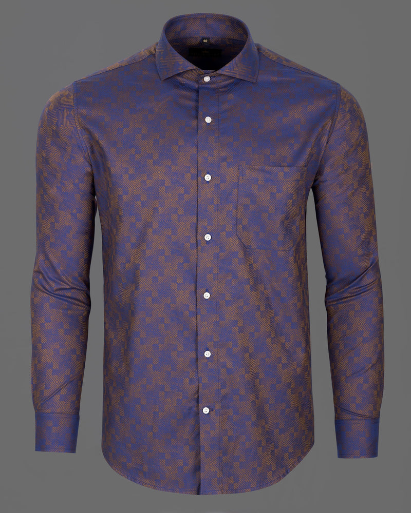 Potters Clay and Rhino Blue Two Tone Jacquard Textured Premium Giza Cotton Shirt 5356-CA-38, 5356-CA-H-38, 5356-CA-39, 5356-CA-H-39, 5356-CA-40, 5356-CA-H-40, 5356-CA-42, 5356-CA-H-42, 5356-CA-44, 5356-CA-H-44, 5356-CA-46, 5356-CA-H-46, 5356-CA-48, 5356-CA-H-48, 5356-CA-50, 5356-CA-H-50, 5356-CA-52, 5356-CA-H-52