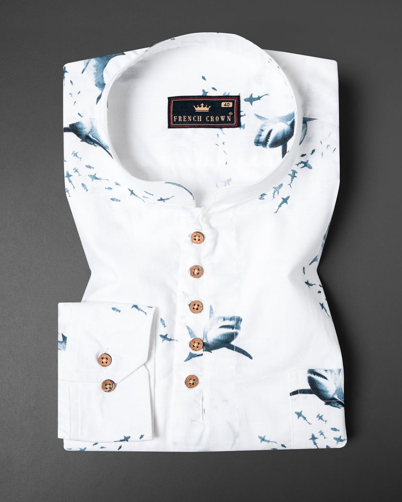 Bright White Shark Printed Luxurious Linen Shirt 5391-KS-38, 5391-KS-H-38, 5391-KS-39, 5391-KS-H-39, 5391-KS-40, 5391-KS-H-40, 5391-KS-42, 5391-KS-H-42, 5391-KS-44, 5391-KS-H-44, 5391-KS-46, 5391-KS-H-46, 5391-KS-48, 5391-KS-H-48, 5391-KS-50, 5391-KS-H-50, 5391-KS-52, 5391-KS-H-52