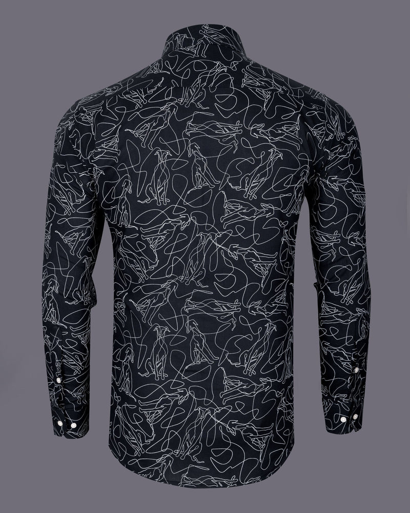 Mirage Black Dog print with Unbroken line art Royal Oxford Shirt 5405-38, 5405-H-38, 5405-39, 5405-H-39, 5405-40, 5405-H-40, 5405-42, 5405-H-42, 5405-44, 5405-H-44, 5405-46, 5405-H-46, 5405-48, 5405-H-48, 5405-50, 5405-H-50, 5405-52, 5405-H-52