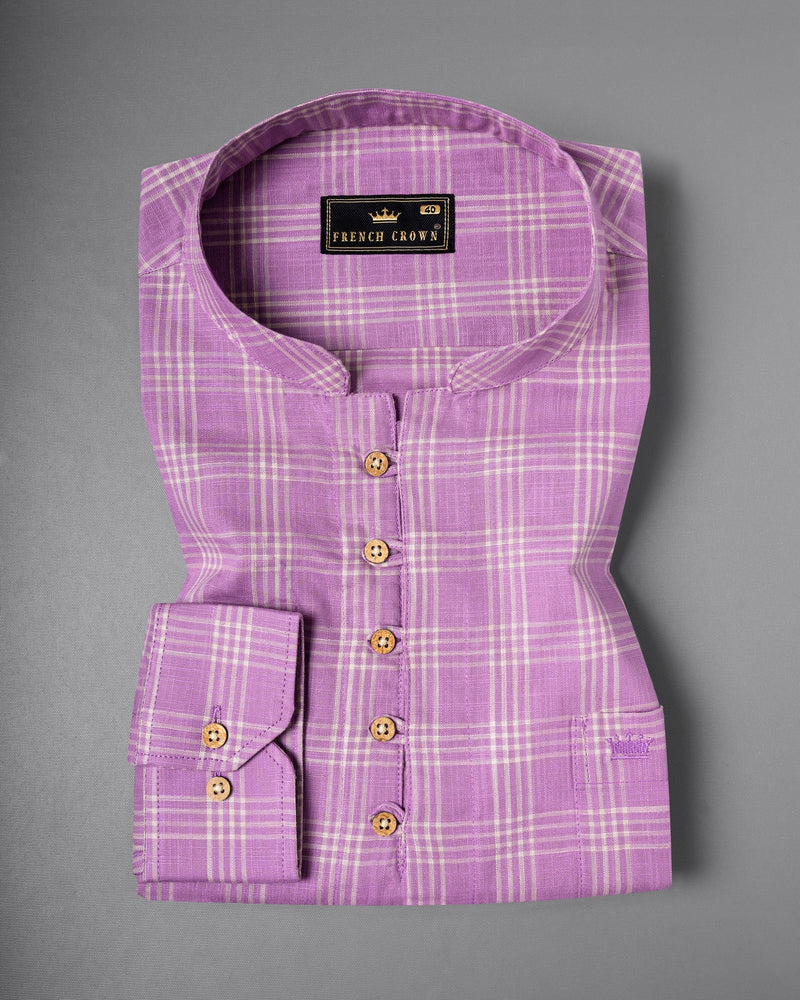 Orchid Plaid Luxurious Linen Kurta Shirt 5410-KS-38, 5410-KS-H-38, 5410-KS-39, 5410-KS-H-39, 5410-KS-40, 5410-KS-H-40, 5410-KS-42, 5410-KS-H-42, 5410-KS-44, 5410-KS-H-44, 5410-KS-46, 5410-KS-H-46, 5410-KS-48, 5410-KS-H-48, 5410-KS-50, 5410-KS-H-50, 5410-KS-52, 5410-KS-H-52