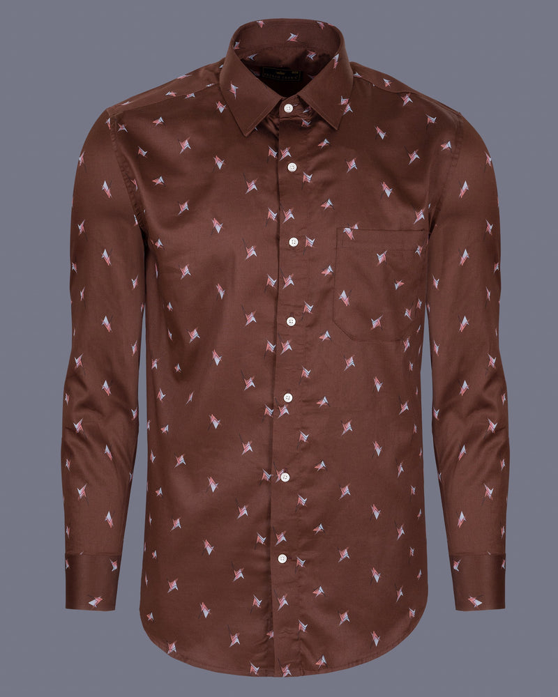 Ironstone Brown Printed Premium Satin Shirt 5420-38, 5420-H-38, 5420-39, 5420-H-39, 5420-40, 5420-H-40, 5420-42, 5420-H-42, 5420-44, 5420-H-44, 5420-46, 5420-H-46, 5420-48, 5420-H-48, 5420-50, 5420-H-50, 5420-52, 5420-H-52