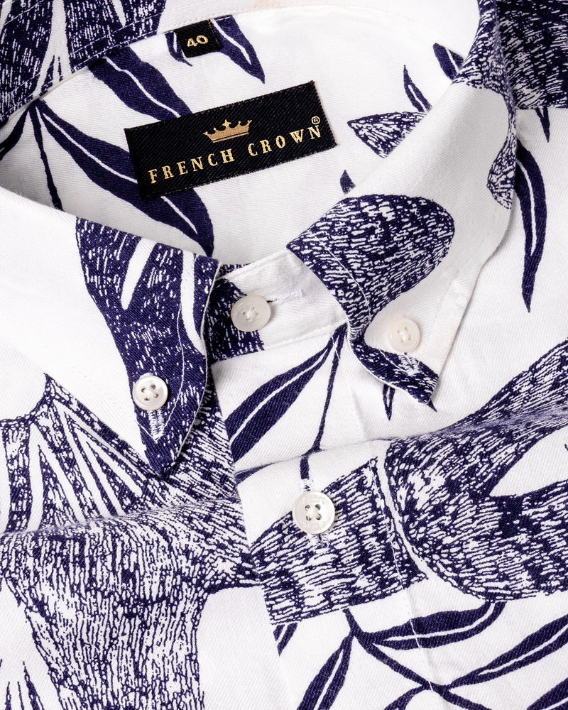 Bright White and Minsk Blue Giant Bird Printed Premium Cotton Shirt 5440-BD-38, 5440-BD-H-38, 5440-BD-39, 5440-BD-H-39, 5440-BD-40, 5440-BD-H-40, 5440-BD-42, 5440-BD-H-42, 5440-BD-44, 5440-BD-H-44, 5440-BD-46, 5440-BD-H-46, 5440-BD-48, 5440-BD-H-48, 5440-BD-50, 5440-BD-H-50, 5440-BD-52, 5440-BD-H-52