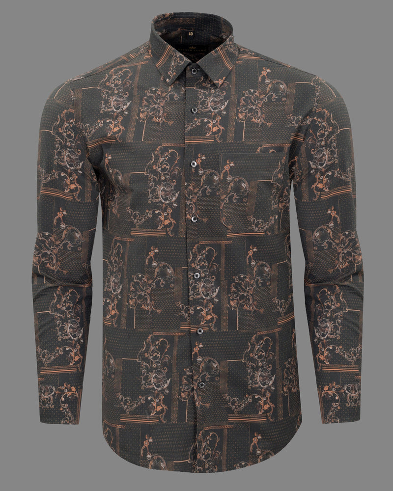 Gravel Grey Decorated Flowers Printed Premium Cotton Shirt 5470-BLK-38, 5470-BLK-H-38, 5470-BLK-39, 5470-BLK-H-39, 5470-BLK-40, 5470-BLK-H-40, 5470-BLK-42, 5470-BLK-H-42, 5470-BLK-44, 5470-BLK-H-44, 5470-BLK-46, 5470-BLK-H-46, 5470-BLK-48, 5470-BLK-H-48, 5470-BLK-50, 5470-BLK-H-50, 5470-BLK-52, 5470-BLK-H-52