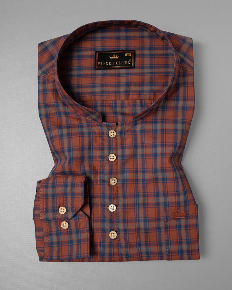 Cognac Plaid Royal Oxford Kurta Shirt 5490-KS-38, 5490-KS-H-38, 5490-KS-39, 5490-KS-H-39, 5490-KS-40, 5490-KS-H-40, 5490-KS-42, 5490-KS-H-42, 5490-KS-44, 5490-KS-H-44, 5490-KS-46, 5490-KS-H-46, 5490-KS-48, 5490-KS-H-48, 5490-KS-50, 5490-KS-H-50, 5490-KS-52, 5490-KS-H-52