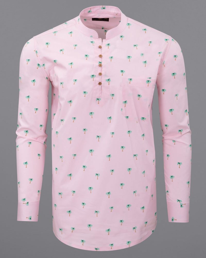 Twilight Pink coconut tree Printed Royal Oxford Kurta Shirt 5492-KS-38, 5492-KS-H-38, 5492-KS-39, 5492-KS-H-39, 5492-KS-40, 5492-KS-H-40, 5492-KS-42, 5492-KS-H-42, 5492-KS-44, 5492-KS-H-44, 5492-KS-46, 5492-KS-H-46, 5492-KS-48, 5492-KS-H-48, 5492-KS-50, 5492-KS-H-50, 5492-KS-52, 5492-KS-H-52