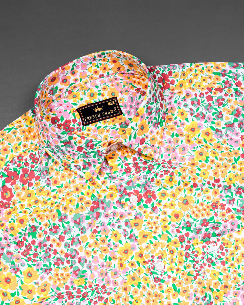 Koromiko with Mustard Floral Printed Royal Oxford Shirt 5513-38, 5513-H-38, 5513-39, 5513-H-39, 5513-40, 5513-H-40, 5513-42, 5513-H-42, 5513-44, 5513-H-44, 5513-46, 5513-H-46, 5513-48, 5513-H-48, 5513-50, 5513-H-50, 5513-52, 5513-H-52