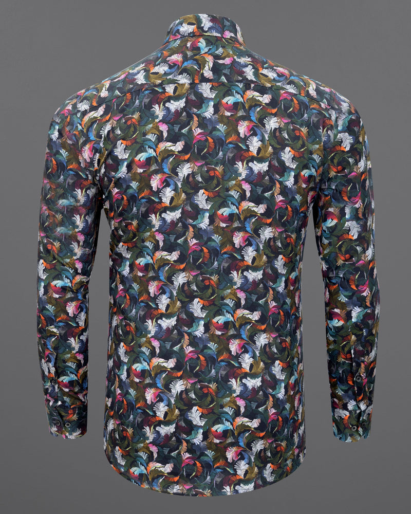 Jaguar Black Multicolor Feathers Printed Premium Cotton Shirt 5523-BLK-38, 5523-BLK-H-38, 5523-BLK-39, 5523-BLK-H-39, 5523-BLK-40, 5523-BLK-H-40, 5523-BLK-42, 5523-BLK-H-42, 5523-BLK-44, 5523-BLK-H-44, 5523-BLK-46, 5523-BLK-H-46, 5523-BLK-48, 5523-BLK-H-48, 5523-BLK-50, 5523-BLK-H-50, 5523-BLK-52, 5523-BLK-H-52