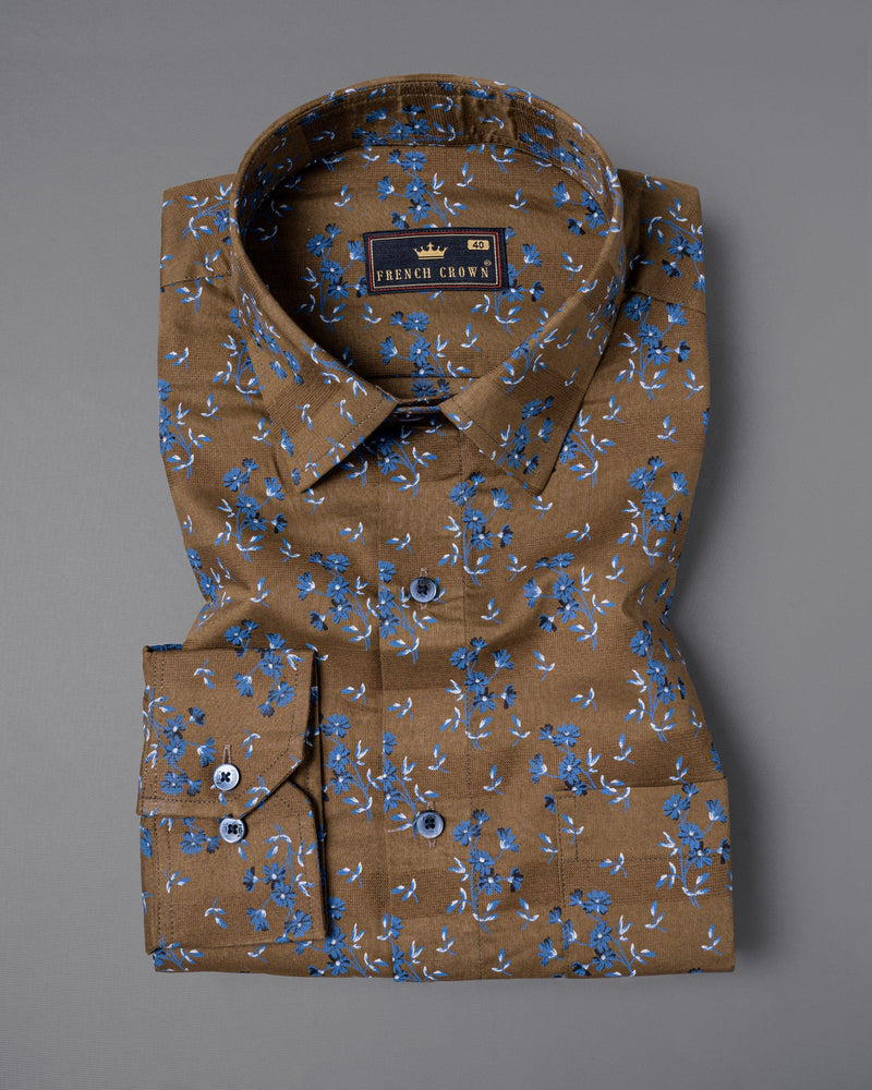 Leather Brown Floral Printed Dobby Textured Premium Giza Cotton Shirt 5529-BLE-38, 5529-BLE-H-38, 5529-BLE-39, 5529-BLE-H-39, 5529-BLE-40, 5529-BLE-H-40, 5529-BLE-42, 5529-BLE-H-42, 5529-BLE-44, 5529-BLE-H-44, 5529-BLE-46, 5529-BLE-H-46, 5529-BLE-48, 5529-BLE-H-48, 5529-BLE-50, 5529-BLE-H-50, 5529-BLE-52, 5529-BLE-H-52