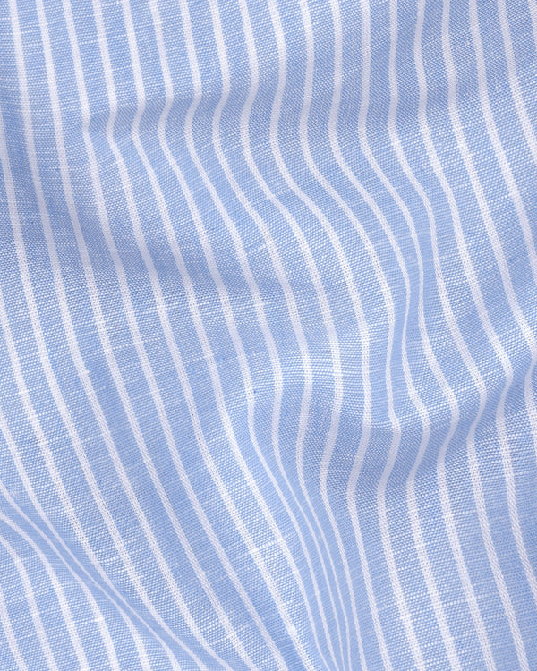 Perano Blue Striped Mandarin Collar Luxurious Linen Shirt 5532-M-38, 5532-M-H-38, 5532-M-39, 5532-M-H-39, 5532-M-40, 5532-M-H-40, 5532-M-42, 5532-M-H-42, 5532-M-44, 5532-M-H-44, 5532-M-46, 5532-M-H-46, 5532-M-48, 5532-M-H-48, 5532-M-50, 5532-M-H-50, 5532-M-52, 5532-M-H-52