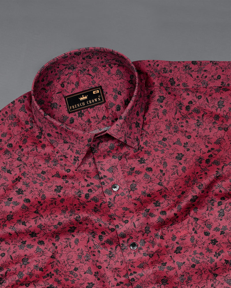 Shiraz Red Floral Printed Dobby Textured Premium Giza Cotton Shirt 5562-BLK-38, 5562-BLK-H-38, 5562-BLK-39, 5562-BLK-H-39, 5562-BLK-40, 5562-BLK-H-40, 5562-BLK-42, 5562-BLK-H-42, 5562-BLK-44, 5562-BLK-H-44, 5562-BLK-46, 5562-BLK-H-46, 5562-BLK-48, 5562-BLK-H-48, 5562-BLK-50, 5562-BLK-H-50, 5562-BLK-52, 5562-BLK-H-52