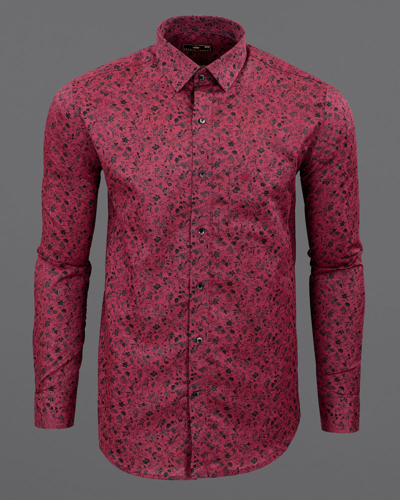 Shiraz Red Floral Printed Dobby Textured Premium Giza Cotton Shirt 5562-BLK-38, 5562-BLK-H-38, 5562-BLK-39, 5562-BLK-H-39, 5562-BLK-40, 5562-BLK-H-40, 5562-BLK-42, 5562-BLK-H-42, 5562-BLK-44, 5562-BLK-H-44, 5562-BLK-46, 5562-BLK-H-46, 5562-BLK-48, 5562-BLK-H-48, 5562-BLK-50, 5562-BLK-H-50, 5562-BLK-52, 5562-BLK-H-52