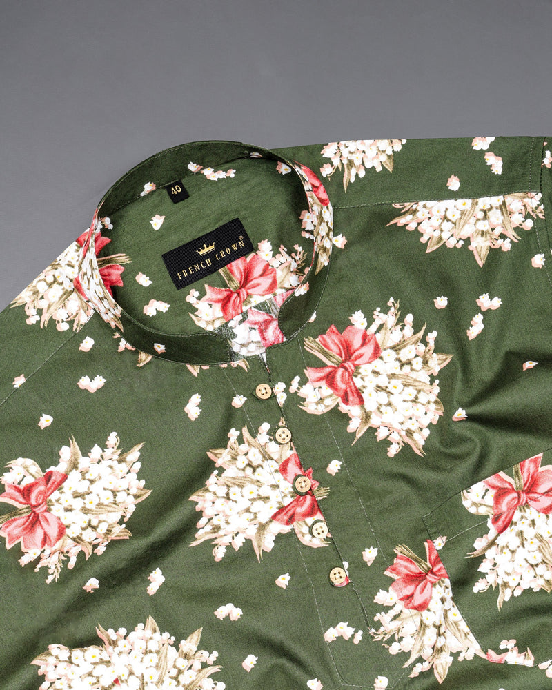 Finch Green Floral Printed Premium Cotton Kurta Shirt 5582-KS-38, 5582-KS-H-38, 5582-KS-39, 5582-KS-H-39, 5582-KS-40, 5582-KS-H-40, 5582-KS-42, 5582-KS-H-42, 5582-KS-44, 5582-KS-H-44, 5582-KS-46, 5582-KS-H-46, 5582-KS-48, 5582-KS-H-48, 5582-KS-50, 5582-KS-H-50, 5582-KS-52, 5582-KS-H-52