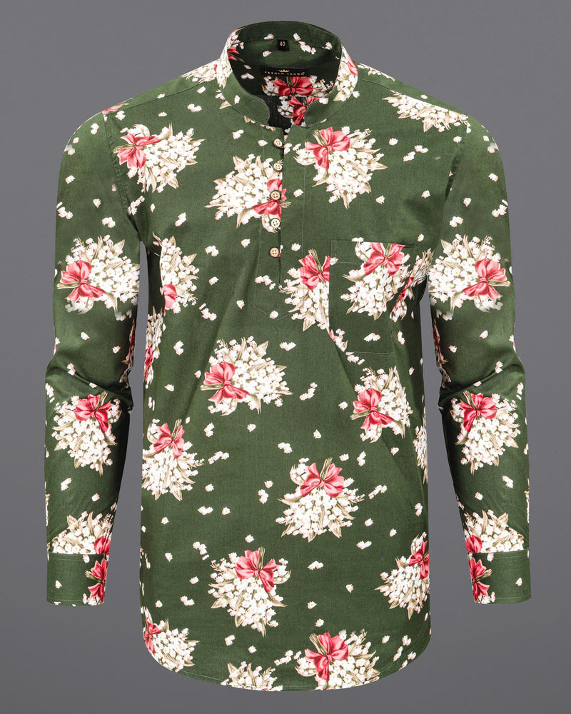 Finch Green Floral Printed Premium Cotton Kurta Shirt 5582-KS-38, 5582-KS-H-38, 5582-KS-39, 5582-KS-H-39, 5582-KS-40, 5582-KS-H-40, 5582-KS-42, 5582-KS-H-42, 5582-KS-44, 5582-KS-H-44, 5582-KS-46, 5582-KS-H-46, 5582-KS-48, 5582-KS-H-48, 5582-KS-50, 5582-KS-H-50, 5582-KS-52, 5582-KS-H-52