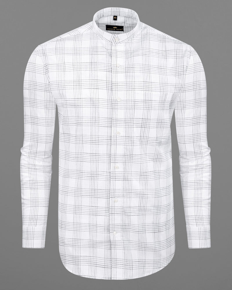 Bright White Checkered Luxurious Linen Shirt 5586-M-38, 5586-M-H-38, 5586-M-39, 5586-M-H-39, 5586-M-40, 5586-M-H-40, 5586-M-42, 5586-M-H-42, 5586-M-44, 5586-M-H-44, 5586-M-46, 5586-M-H-46, 5586-M-48, 5586-M-H-48, 5586-M-50, 5586-M-H-50, 5586-M-52, 5586-M-H-52