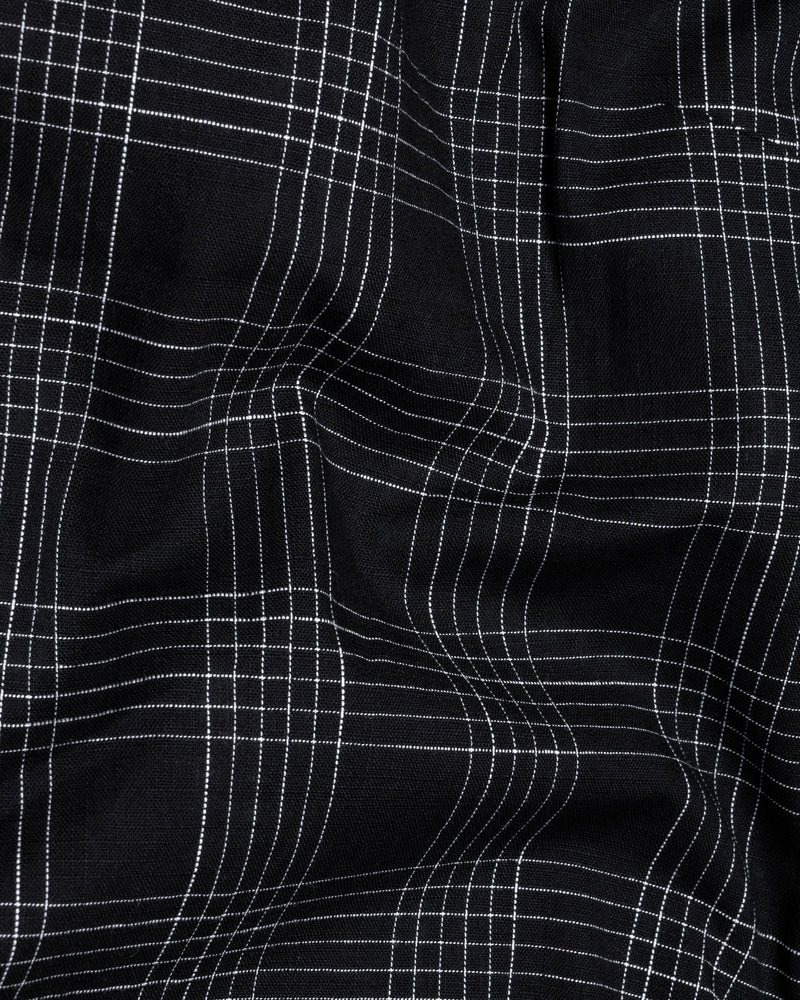 Jade Black Plaid Luxurious Linen Shirt 5593-BLK-38, 5593-BLK-H-38, 5593-BLK-39, 5593-BLK-H-39, 5593-BLK-40, 5593-BLK-H-40, 5593-BLK-42, 5593-BLK-H-42, 5593-BLK-44, 5593-BLK-H-44, 5593-BLK-46, 5593-BLK-H-46, 5593-BLK-48, 5593-BLK-H-48, 5593-BLK-50, 5593-BLK-H-50, 5593-BLK-52, 5593-BLK-H-52