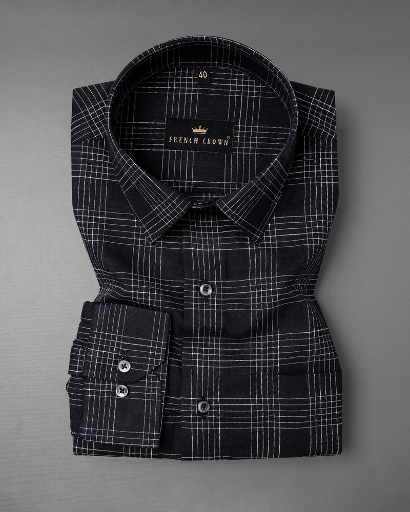 Jade Black Plaid Luxurious Linen Shirt 5593-BLK-38, 5593-BLK-H-38, 5593-BLK-39, 5593-BLK-H-39, 5593-BLK-40, 5593-BLK-H-40, 5593-BLK-42, 5593-BLK-H-42, 5593-BLK-44, 5593-BLK-H-44, 5593-BLK-46, 5593-BLK-H-46, 5593-BLK-48, 5593-BLK-H-48, 5593-BLK-50, 5593-BLK-H-50, 5593-BLK-52, 5593-BLK-H-52