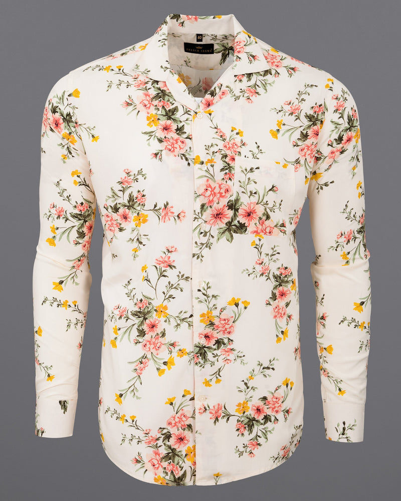 Off white Floral Print Premium Tencel Shirt 5675-CC-38, 5675-CC-H-38, 5675-CC-39, 5675-CC-H-39, 5675-CC-40, 5675-CC-H-40, 5675-CC-42, 5675-CC-H-42, 5675-CC-44, 5675-CC-H-44, 5675-CC-46, 5675-CC-H-46, 5675-CC-48, 5675-CC-H-48, 5675-CC-50, 5675-CC-H-50, 5675-CC-52, 5675-CC-H-52