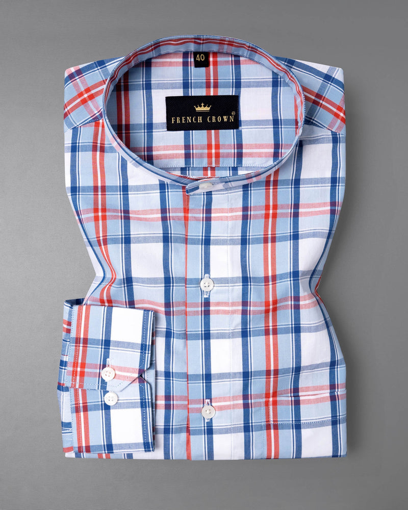 Cerulean with Polo Blue Plaid Premium Cotton Shirt 5690-M-38, 5690-M-H-38, 5690-M-39, 5690-M-H-39, 5690-M-40, 5690-M-H-40, 5690-M-42, 5690-M-H-42, 5690-M-44, 5690-M-H-44, 5690-M-46, 5690-M-H-46, 5690-M-48, 5690-M-H-48, 5690-M-50, 5690-M-H-50, 5690-M-52, 5690-M-H-52