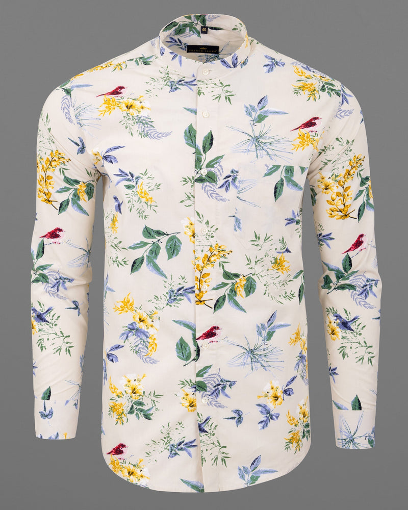 Pearl Bush Cream Sparrow Printed Premium Cotton Shirt 5699-M-38, 5699-M-H-38, 5699-M-39, 5699-M-H-39, 5699-M-40, 5699-M-H-40, 5699-M-42, 5699-M-H-42, 5699-M-44, 5699-M-H-44, 5699-M-46, 5699-M-H-46, 5699-M-48, 5699-M-H-48, 5699-M-50, 5699-M-H-50, 5699-M-52, 5699-M-H-52