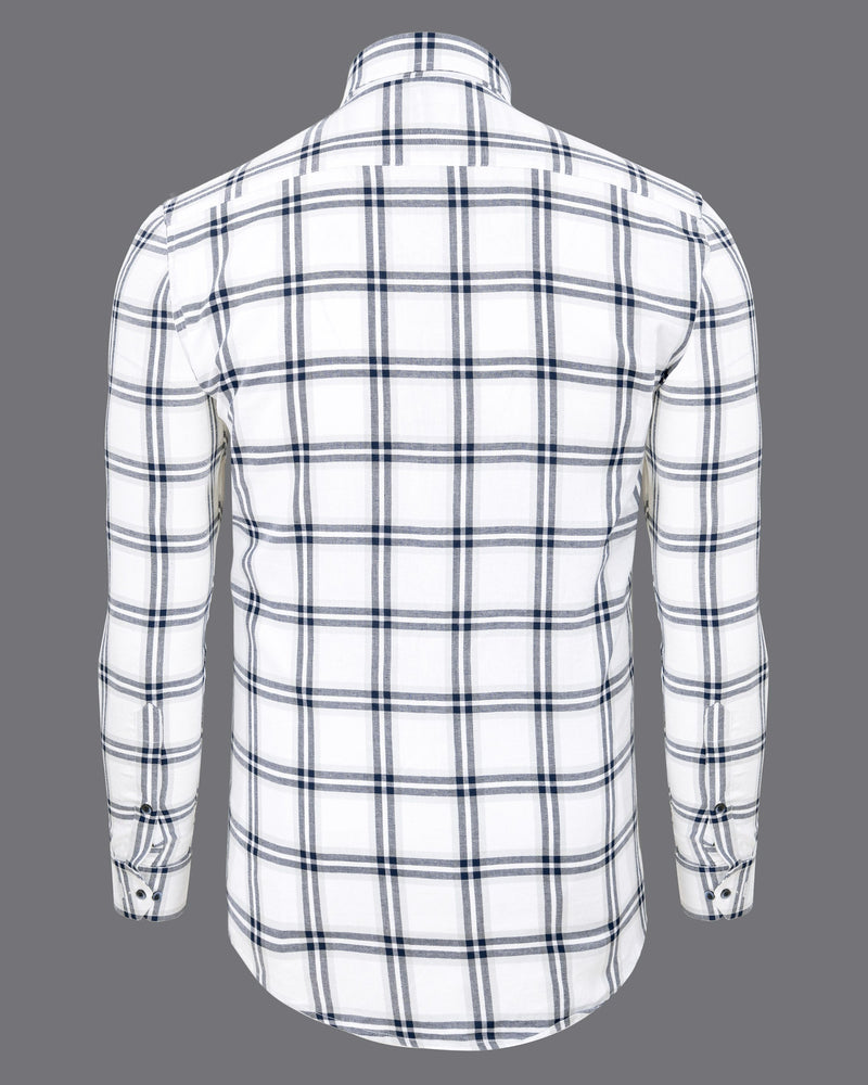 Bright White Twill Plaid Premium Cotton Shirt 5719-BLE-38, 5719-BLE-H-38, 5719-BLE-39, 5719-BLE-H-39, 5719-BLE-40, 5719-BLE-H-40, 5719-BLE-42, 5719-BLE-H-42, 5719-BLE-44, 5719-BLE-H-44, 5719-BLE-46, 5719-BLE-H-46, 5719-BLE-48, 5719-BLE-H-48, 5719-BLE-50, 5719-BLE-H-50, 5719-BLE-52, 5719-BLE-H-52